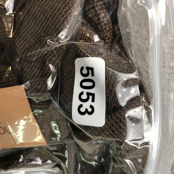 Sebo Knitwear Men's Commando Sweater Medium 100% Wool Brown Rib Knit Henley - Picture 13 of 14